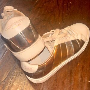 Kurt Geiger Gold/ Silver/ Bronze and White Sneakers